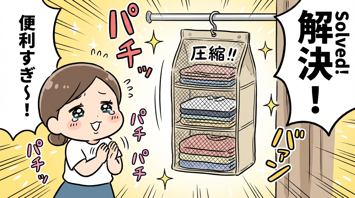 吊り下げて荷解き終了